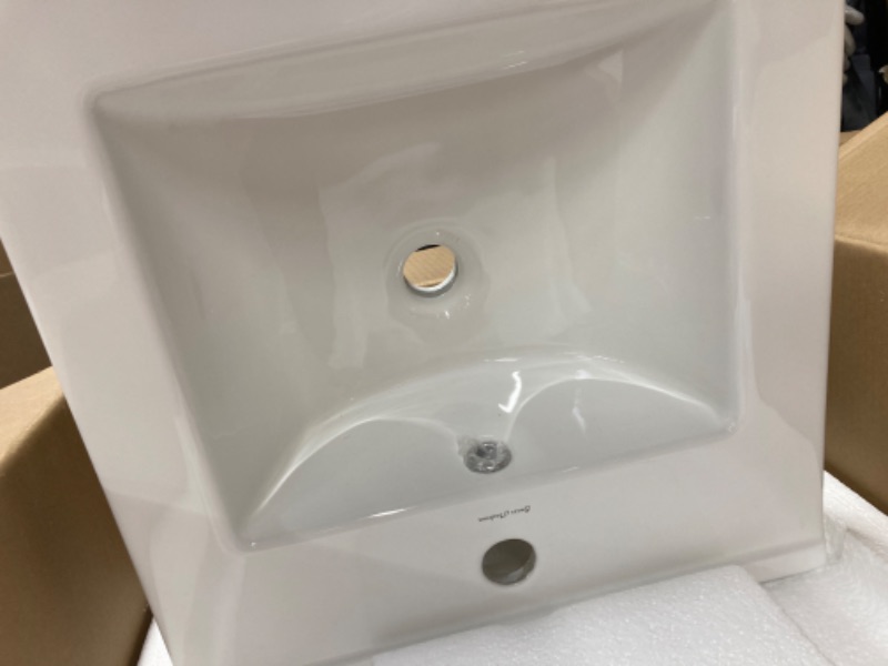 Photo 1 of 18" Ceramic Square Vanity Sink Top, White 18 Inch White