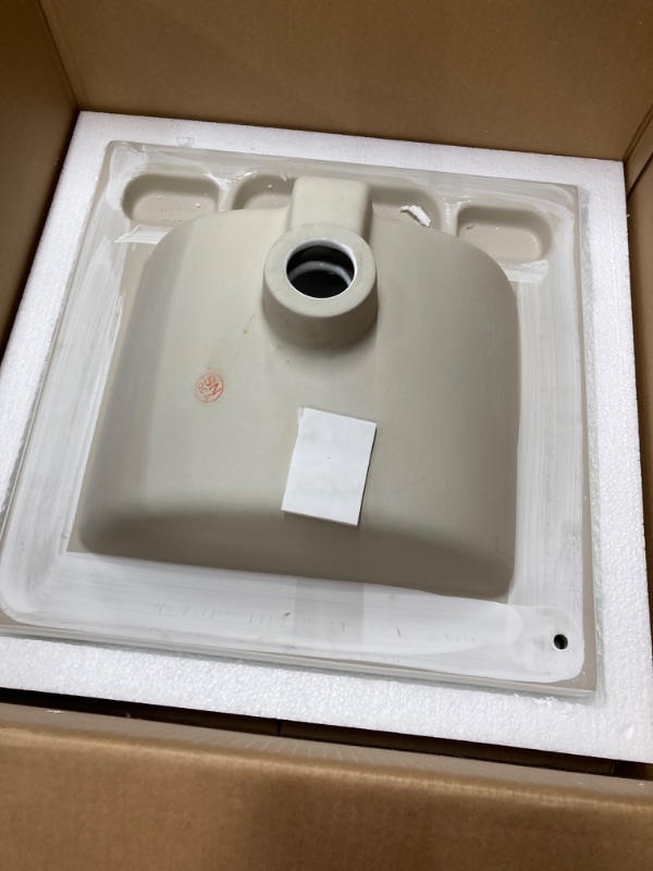 Photo 3 of 18" Ceramic Square Vanity Sink Top, White 18 Inch White