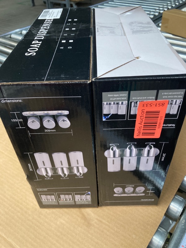 Photo 1 of 2 PACKS

Insdawn 3 in 1 Chamber Wall Mounted Bathroom Shower Dispenser and Organizer-Holds Shampoo, Soap, Conditioner, Shower Gel, for Bathroom Kitchen Hotel,Non-drilled Wall Dispenser,Chrome,3 Chambers