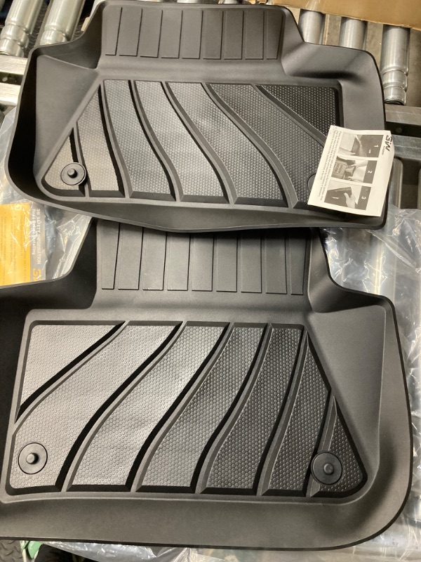 Photo 1 of 3W Floor Mats Compatible for Porsche Macan 2014-2024 TPE All Weather Custom Fit Floor Liner for Porsche Macan 1st and 2nd Row Full Set Car Mats Black