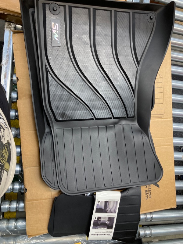 Photo 1 of 3W Floor Mats Compatible for Porsche Macan 2014-2024 TPE All Weather Custom Fit Floor Liner for Porsche Macan 1st and 2nd Row Full Set Car Mats Black