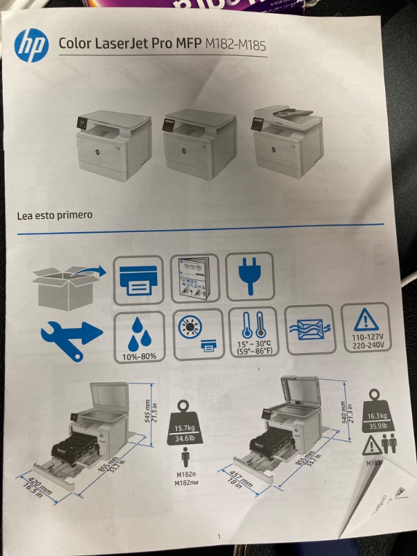 Photo 3 of HP Color Laserjet Pro MFP M183fw, White