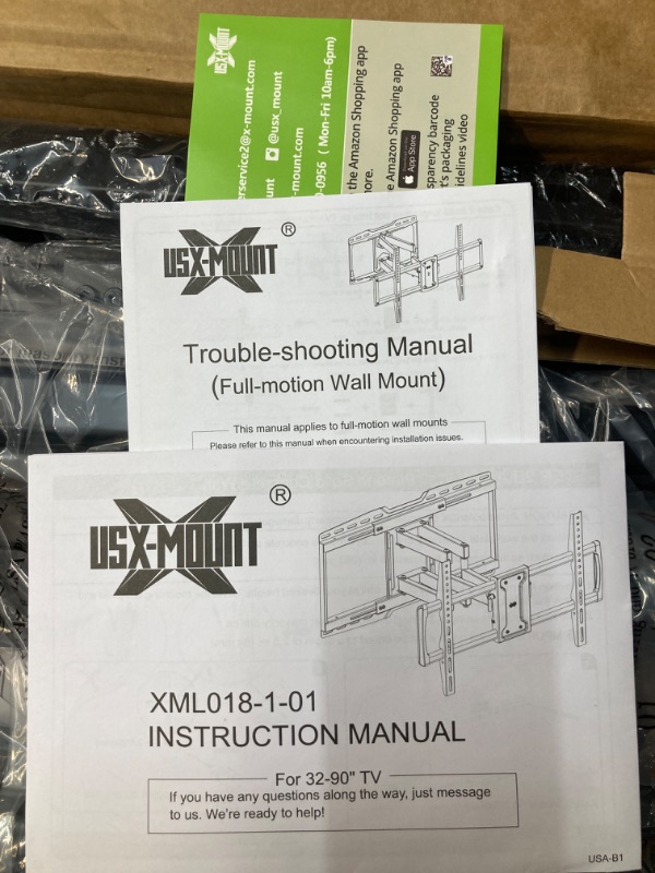 Photo 1 of USX MOUNT UL Listed Heavy Duty TV Wall Mount for 32-90" TVs up to 150lbs with 8" Sliding Design, Ultra-Large TV Mount Bracket for up to 24" Studs with Swivel, Tilt & Leveling, Max VESA 600x400mm