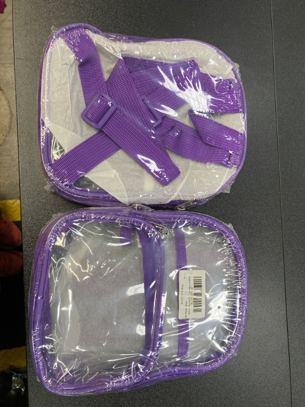 Photo 3 of 2 PACK BUNDLE///Mossio Clear Mini Backpack Stadium Approved, With Reinforced Straps & Front Pocket - Perfect for School, Security & Sporting Purple