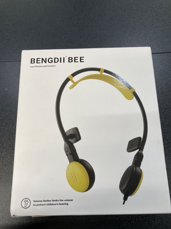 Photo 2 of Bengdii Bee Off Ear Headphones, Max Comfort Ear Speakers, Noncontact Earpieces, Lightweight Open Ear Headsets, Microphone, 3.5mm Jack for School/Teens/Kids/Phone/Tablet/Laptop, Korean Made, Yellow