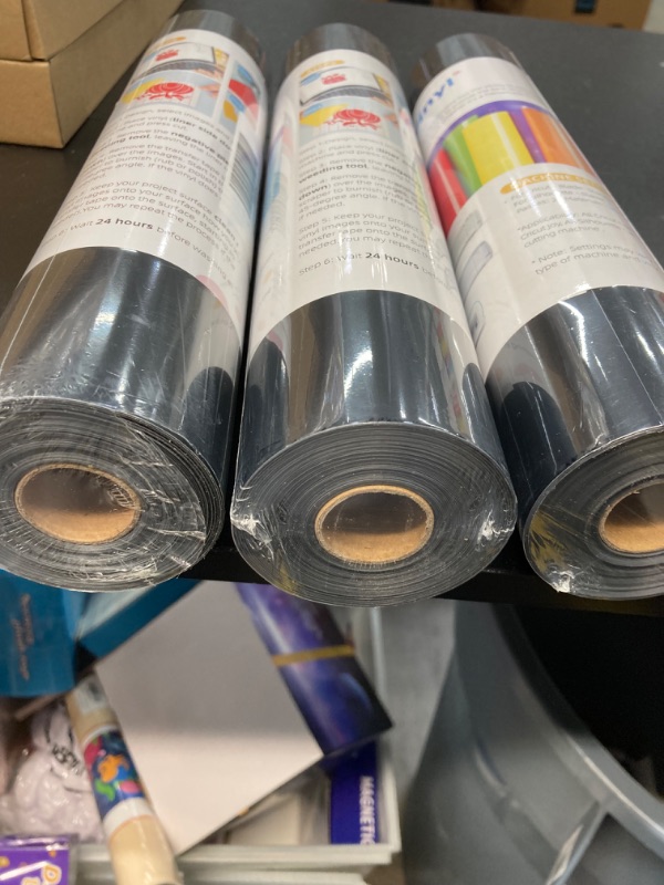 Photo 1 of 3 PACK BUNDLE///Black Permanent Vinyl - 12"x30FT Matte Black Vinyl for Cricut, Adhesive Vinyl Roll for for Cricut, Silhouette Cameo & Other Cutters - Vinyl for Home Decoration, DIY Mug Project, Sticker