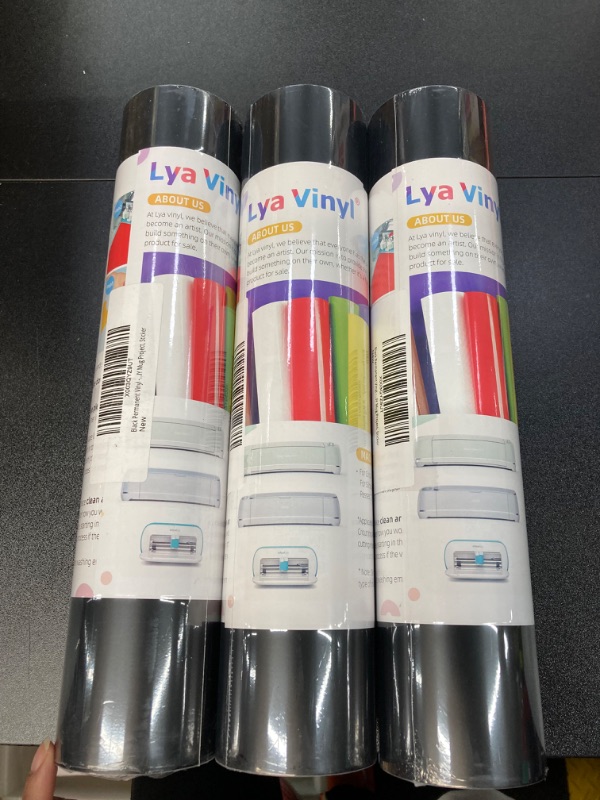 Photo 1 of 3 PACK BUNDLE///Black Permanent Vinyl - 12"x30FT Matte Black Vinyl for Cricut, Adhesive Vinyl Roll for for Cricut, Silhouette Cameo & Other Cutters - Vinyl for Home Decoration, DIY Mug Project, Sticker