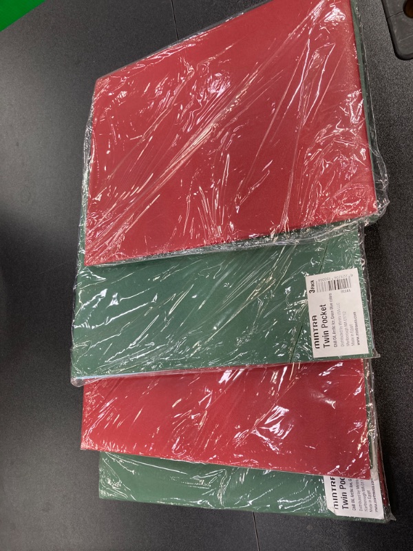 Photo 2 of 4 PACK BUNDLE///Mintra Poly Pocket Folders 3pk - Heavy Duty (Chili Oil/Arctic Ice/Green Olive)