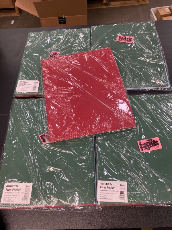 Photo 3 of 5 PACK BUNDLE///Mintra Poly Pocket Folders 3pk - Heavy Duty (Chili Oil/Arctic Ice/Green Olive)