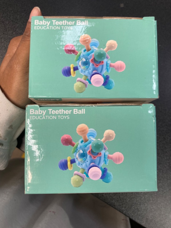 Photo 1 of 2 PACK BUNDLE///Baby Teething Toys Infant Rattle: Baby Teether for Boys 0-6 Months - Chew Toys for Nerborn Blue
