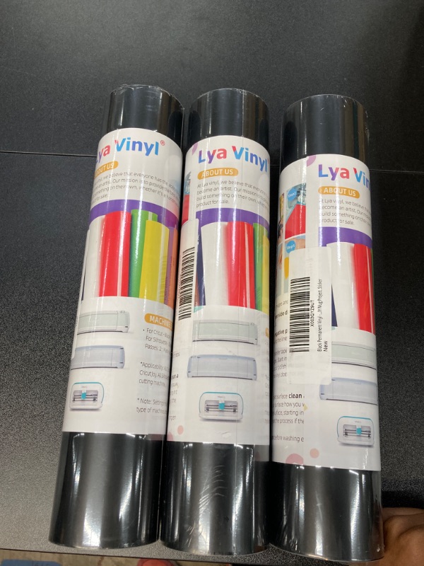 Photo 1 of 3 PACK BUNDLE///Black Permanent Vinyl - 12"x30FT Matte Black Vinyl for Cricut, Adhesive Vinyl Roll for for Cricut, Silhouette Cameo & Other Cutters - Vinyl for Home Decoration, DIY Mug Project, Sticker
