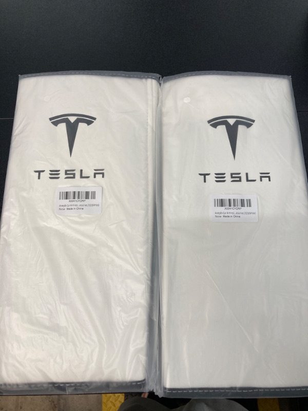 Photo 2 of 2 PACK BUNDLE///Upgrade Car Armrest Cover for Tesla Model 3 Model Y Accessories 2017-2022 2023 2024?PU Leather Heighten and Thicken Center Console Protector Pad,Compatible with Tesla 2023 2024(White Line)
