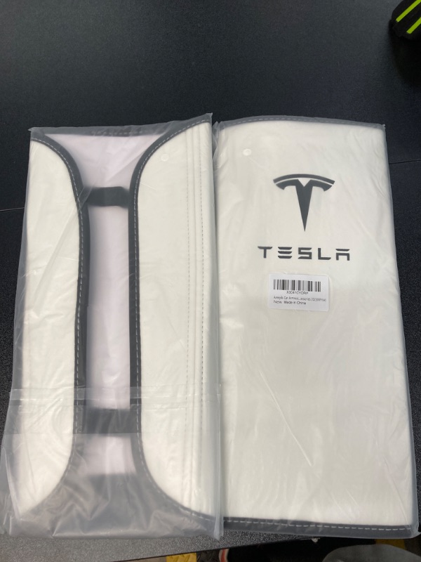 Photo 3 of 2 PACK BUNDLE///Upgrade Car Armrest Cover for Tesla Model 3 Model Y Accessories 2017-2022 2023 2024?PU Leather Heighten and Thicken Center Console Protector Pad,Compatible with Tesla 2023 2024(White Line)