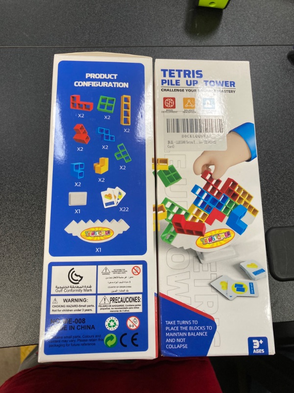 Photo 3 of 2 PACK BUNDLE///Tetra Tower Game-32 PCS Stacking Building Block Game,Team Tower Game for Kids & Adults?Family Board Game?Tetris Tower Game?Perfect for Family Games, Parties 32 PCS+22 Card