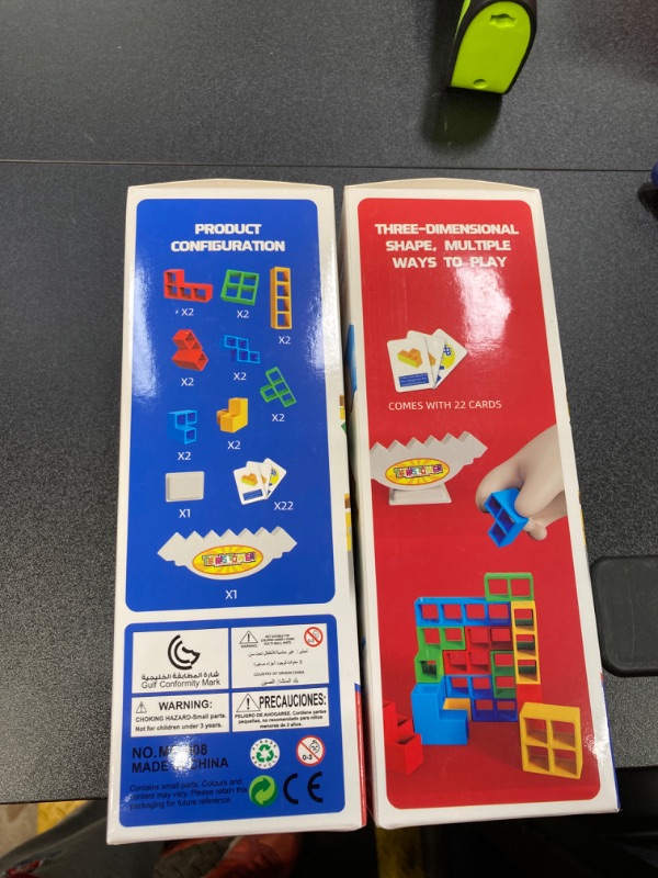 Photo 1 of 2 PACK BUNDLE///Tetra Tower Game-32 PCS Stacking Building Block Game,Team Tower Game for Kids & Adults?Family Board Game?Tetris Tower Game?Perfect for Family Games, Parties 32 PCS+22 Card