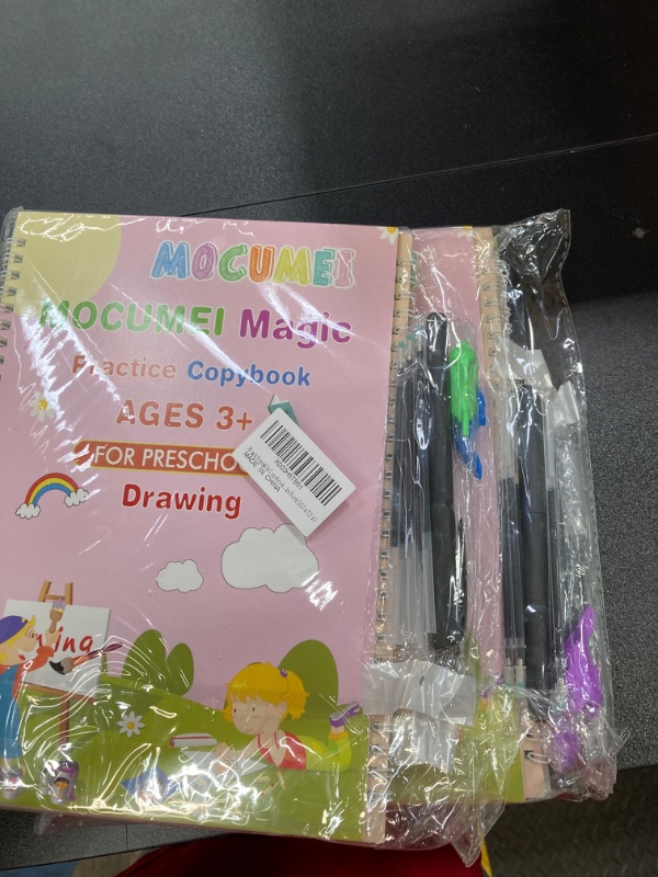 Photo 4 of 2 PACK BUNDLE///MOCUMEI Magic Reusable Copybook for Kids-Practice Copybook for Age 3-5 Calligraphy Simple Hand Lettering-Reusable Writing Practice Book(10.3 x 7.3 in)