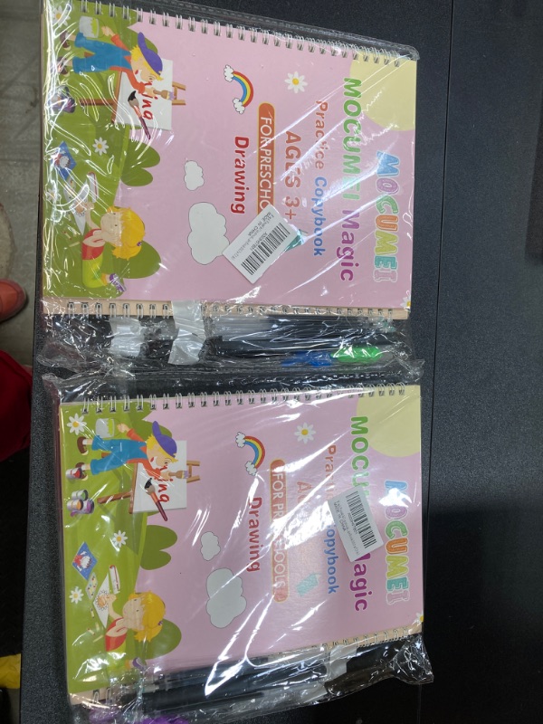 Photo 1 of 2 PACK BUNDLE///MOCUMEI Magic Reusable Copybook for Kids-Practice Copybook for Age 3-5 Calligraphy Simple Hand Lettering-Reusable Writing Practice Book(10.3 x 7.3 in)