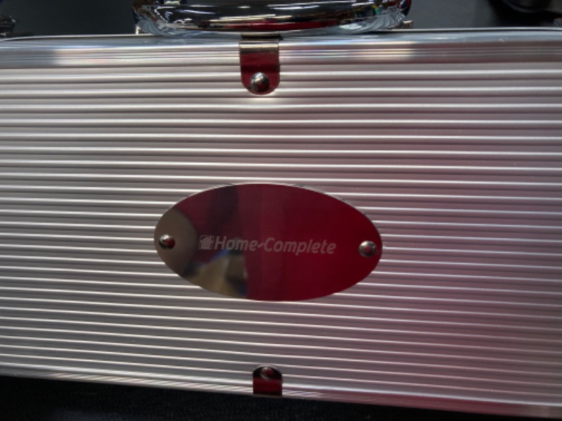 Photo 1 of 7-Piece Stainless-Steel BBQ Cooking Utensils Set - Barbecue Grill Accessories with Aluminum Portable Handled Storage Case by Home-Complete (Silver) 7 pc BBQ Grill Accessories Set