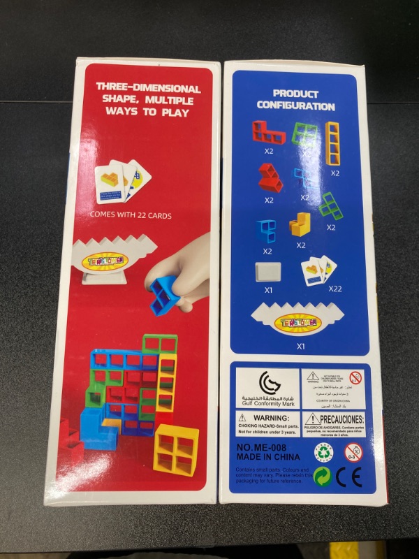 Photo 1 of 2 PACK BUNDLE//Tetra Tower Game-32 PCS Stacking Building Block Game,Team Tower Game for Kids & Adults?Family Board Game?Tetris Tower Game?Perfect for Family Games, Parties 32 PCS+22 Card