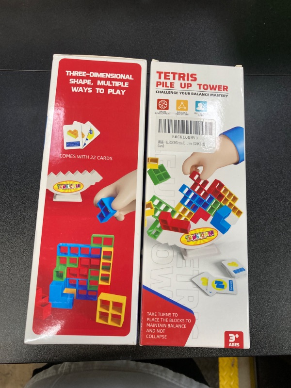 Photo 1 of 2 PACK BUNDLE//Tetra Tower Game-32 PCS Stacking Building Block Game,Team Tower Game for Kids & Adults?Family Board Game?Tetris Tower Game?Perfect for Family Games, Parties 32 PCS+22 Card