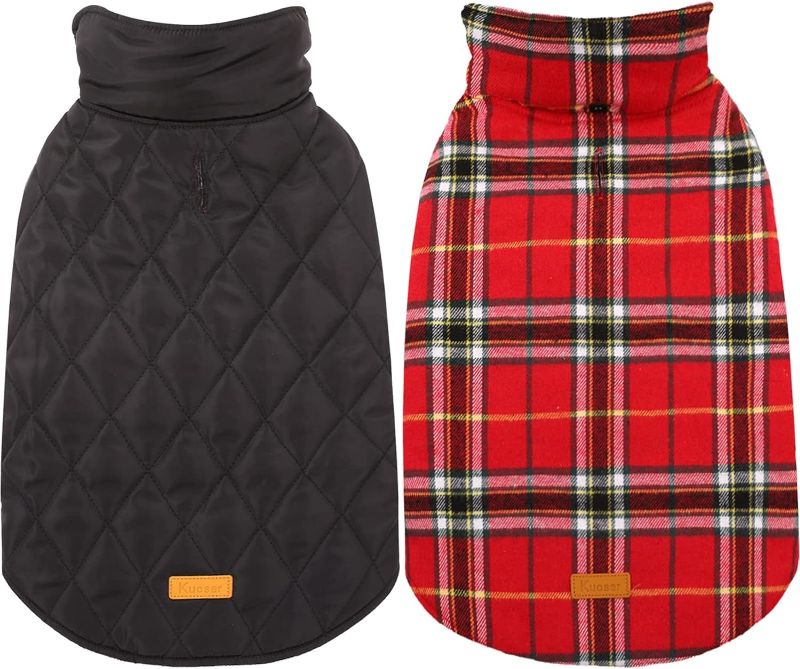 Photo 1 of 3 pack bundle///Warm Dog Coat, Reversible Waterproof Winter Dog Jacket Coat - British Style Plaid Dog Clothes Vest//XS