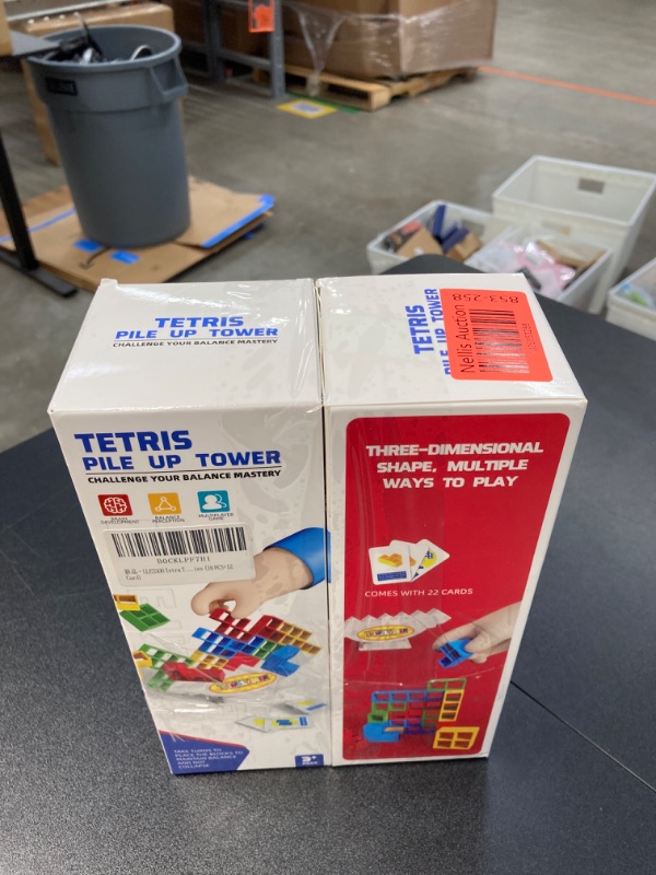 Photo 2 of 2 PACK BUNDLE//Tetra Tower Game-32 PCS Stacking Building Block Game,Team Tower Game for Kids & Adults?Family Board Game?Tetris Tower Game?Perfect for Family Games, Parties 32 PCS+22 Card