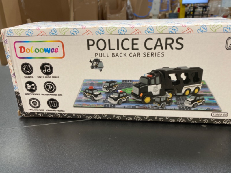 Photo 2 of Doloowee Police Truck Toys Toddlers 3 4 5 6 Years Old, 7 in 1 Truck Friction Power Toy Car Christmas Birthday Gifts for Boys & Girls 3-5 Years Old 7 in 1 Police Truck