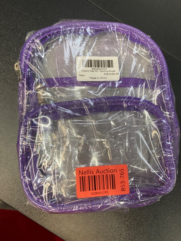 Photo 3 of 2 PACK BUNDLE///Mossio Clear Mini Backpack Stadium Approved, With Reinforced Straps & Front Pocket - Perfect for School, Security & Sporting Purple