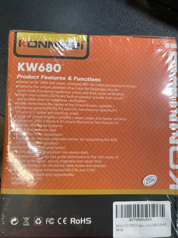 Photo 3 of KONNWEI OBD2 Diagnostic Tool Car Code Reader KW680 Enhanced Check Engine Light Scan Tool OBD II Scanner for Cars After 1996 (KW680)