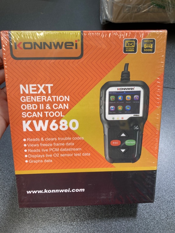 Photo 2 of KONNWEI OBD2 Diagnostic Tool Car Code Reader KW680 Enhanced Check Engine Light Scan Tool OBD II Scanner for Cars After 1996 (KW680)