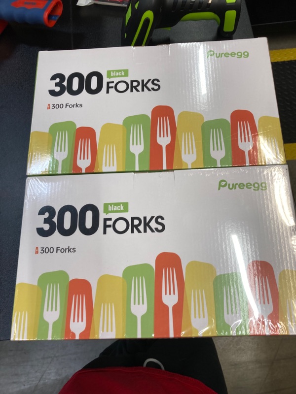 Photo 2 of 2 pack bundle///Plastic Forks - 300 Packs, Premium 7" Disposable Forks, Heat-Resistant & BPA-Free Plastic Forks Heavy Duty, Party Supplies, Clear Plastic Forks for Office, Picnics, Restaurants, Everyday Use