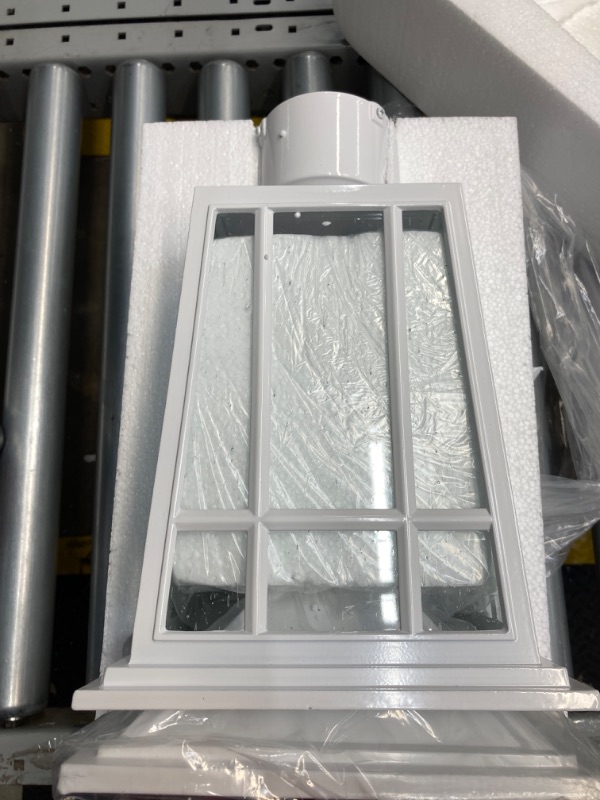 Photo 1 of Darkaway Large Outdoor Post Lights Lamp Post Light Fixture, 17inch Waterproof Aluminum Post Lamp with Glass, Fence Post Deck Lighting for Garden, Patio, Pathway (Large?White) White Large