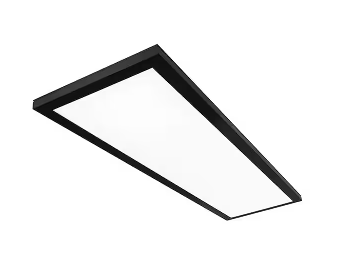 Photo 1 of 1 ft. x 4 ft. 50-Watt Dimmable Matte Black Integrated LED 4000 Lumens Flat Panel Ceiling Flush Mount Color Change 5CCT