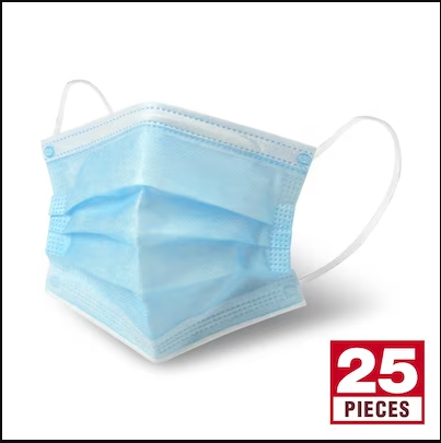 Photo 1 of 25-Pack Disposable Polypropylene Not Rated One Size Fits Most All- Purpose Face Mask