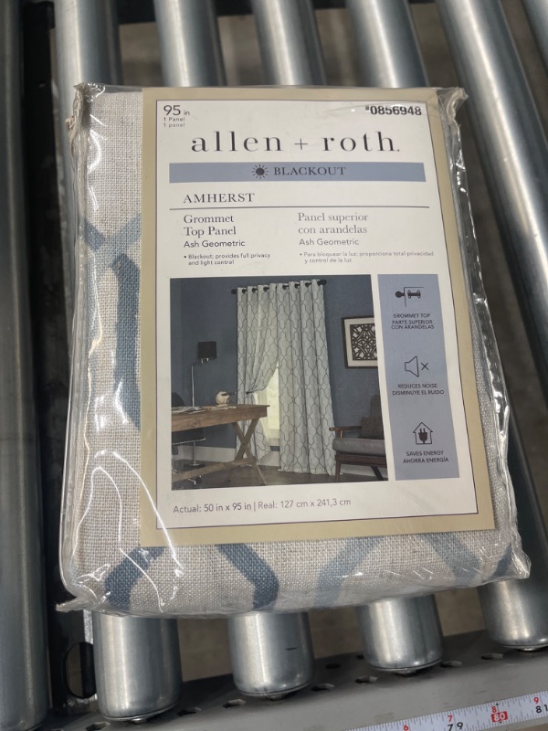 Photo 1 of 0856948 Allen + Roth Amherst 95" Blackout Single Curtain Geometric / Grommet Top