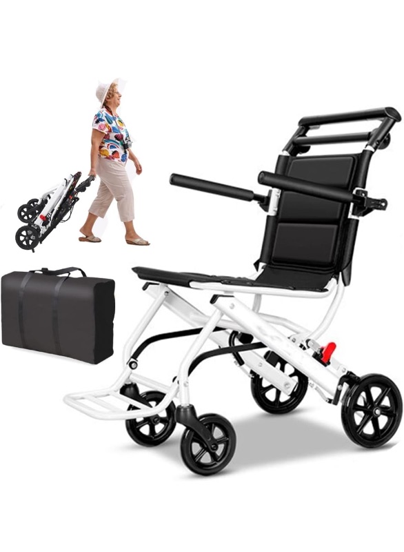 Photo 1 of (only 15lb) Super Lightweight Transport Wheelchair. Easy to Travel, Locking Hand Brakes, User-Friendly, Folding, Portable. for Adults or Child (up to 220lbs))