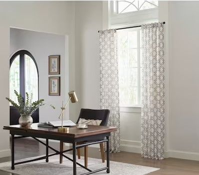 Photo 1 of allen + roth 95-in Grey Light Filtering Back Tab Single Curtain Panel (4 Pack Bundle)