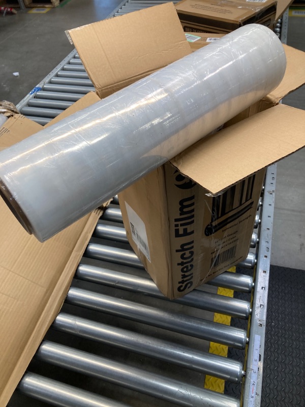 Photo 3 of ACYPAPER, 18" Stretch Film/Wrap 1500 feet 80 Gauge Industrial Strength, up to 800% Stretch 20 Microns Clear Cling Durable Adhering Packing Moving Packaging Heavy Duty Shrink Film (4 Rolls/Box)