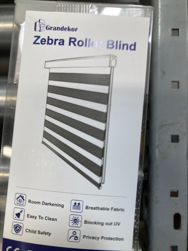 Photo 1 of Allesin Zebra Blinds for Windows Blackout Zebra Roller Window Shades,Carbon Grey 31x72?, Dual Layer Light Filtering UV and Privacy Protection for Day and Night for Home, Office