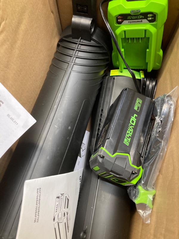 Photo 4 of Greenworks 40V Brushless Blower / Vacuum (505CFM / 230MPH), 5.0Ah Battery and Charger Included Blower / Vac (5.0Ah) Gen 2