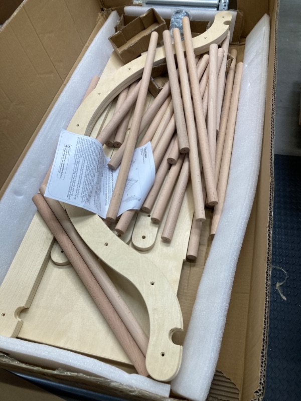 Photo 1 of Giant bean Large Foldable Pikler Triangle Set with Sliding Ramp & Climbing Arch Ramp, 5-in-1 Wooden Toddler Climbing Toys Indoor,Playground Jungle Gym for Kids Age 3-6, Montessori Climbing Set