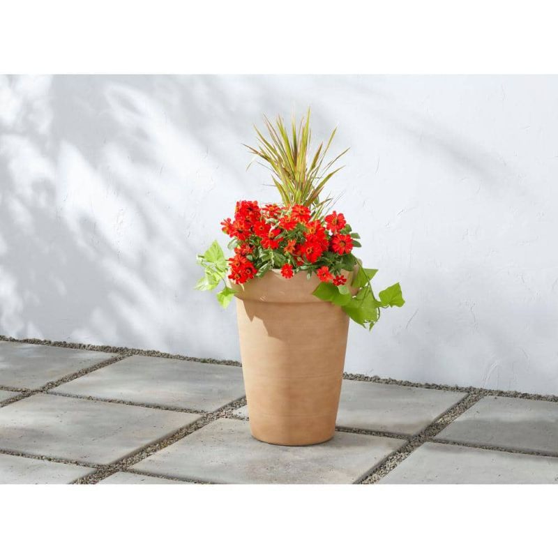 Photo 1 of 15.6 in. Ferndale Large Terracotta Orange Decorative Resin Planter (15.6 in. D X 20.6 in. H)
5 PCS 