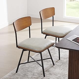 Photo 1 of CHITA Swivel Modern Dining Chairs Set of 2?Faux Leather Dining Kitchen Chairs,Mid Century Upholstered Dining Chairs with Metal Legs,Sand Grey in PU
 
