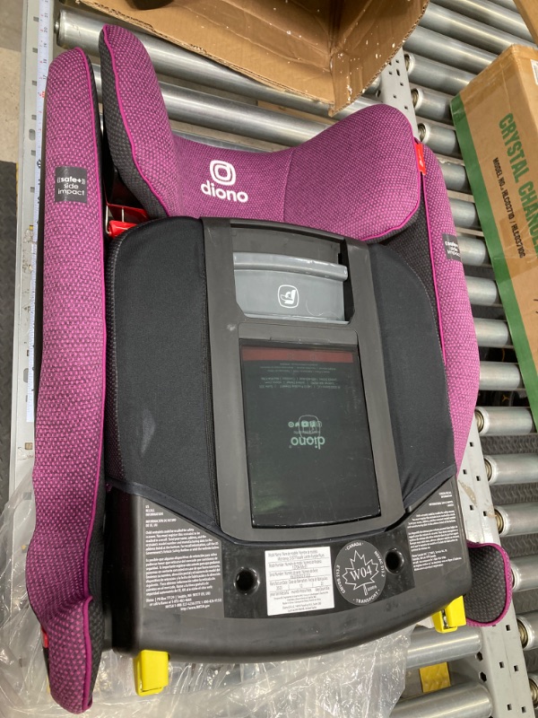 Photo 1 of Diono Monterey 5iST FixSafe High Back Booster Car Seat with Expandable Height and Width, Compact Fold to Full Size Booster, Foldable, Portable Booster for Go-Anywhere Travel, Purple Plum
