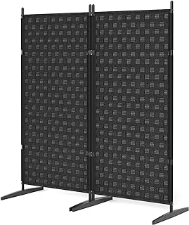 Photo 1 of 2 Panel Room Divider for Room Separation - Wall Partition Rooms Dividers and Folding Privacy Screens Indoor Small Devider Black Fresstanding Portable Separator Space Screen Partitions