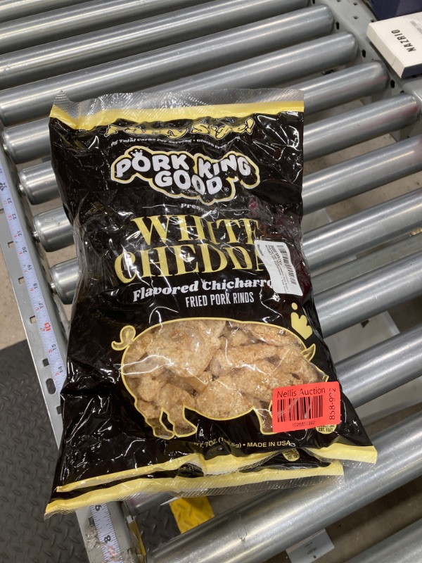 Photo 2 of *** BUNDLE X 2 **8 Pork King Good White Cheddar Pork Rinds 7 OZ FAMILY SIZE (Chicharrones - Keto Snacks) Cheddar Cheese 7 Ounce (Pack of 1) BEST BY SEPT 26/24