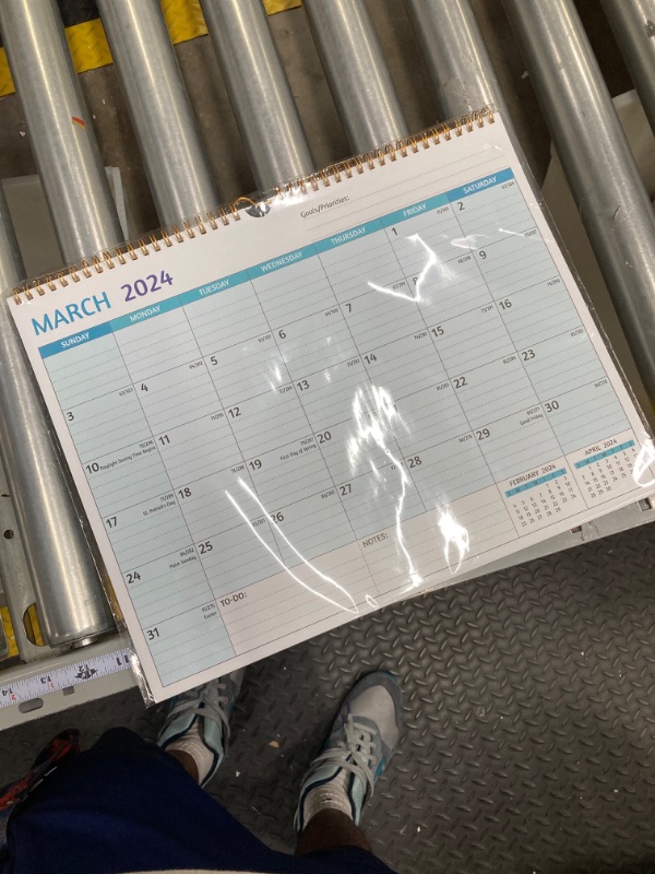 Photo 2 of 2024-2025 Wall Calendar - Mar 2024 - Aug 2025, 18 Months Calendar 2024-2025, 14.57 x 11.42 In, 2024 Calendar, Monthly Calendar with Ruled Blocks, Thick Paper, Holidays, To-do ? Notes Green, Mar.2024 - Aug.2025 Calendar 2 Pack 