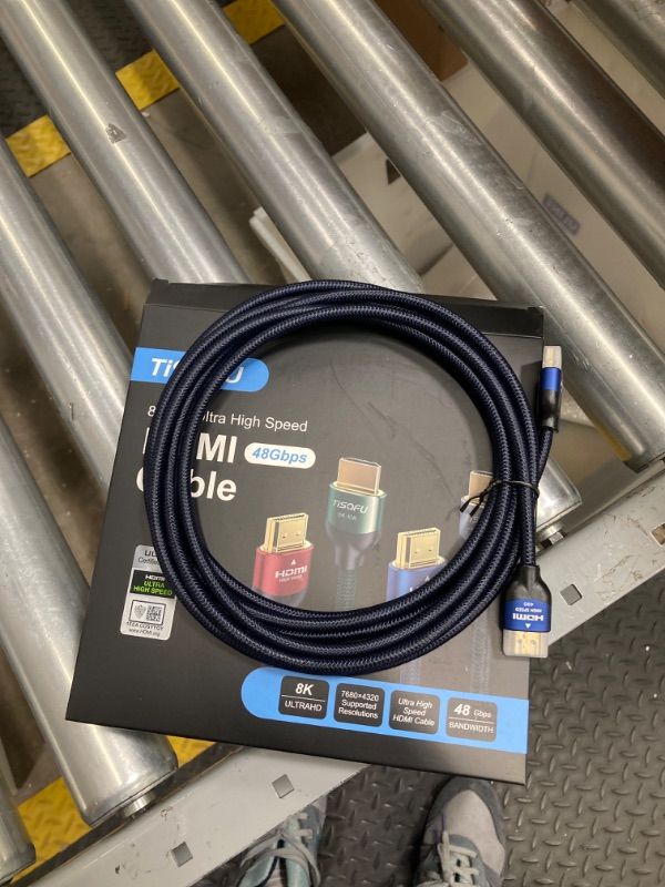 Photo 2 of TISOFU?Ultra Certified 10K 8K HDMI Cable 10FT: HDMI 2.1 Cables 48Gbps High Speed Premium Braided Cord 8K@60Hz 4K@120Hz 4K@144Hz HDCP 2.2&2.3 CL3 ARC eARC for HD/HDR/HDTV 10ft Blue