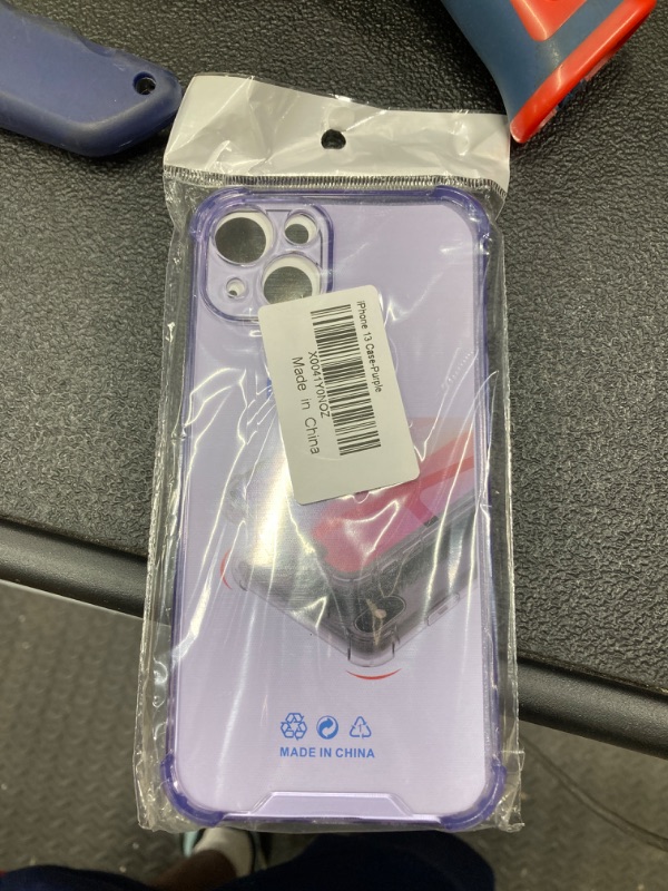 Photo 3 of EEIEER Compatible with iPhone 13 Case, 6.1inch Silicone Case for iPhone 13, Full Covered iPhone 13 Protective Cover-Clear Purple