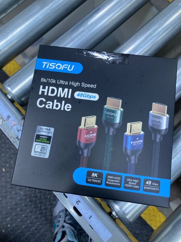 Photo 3 of TISOFU?Ultra Certified 10K 8K HDMI Cable 10FT: HDMI 2.1 Cables 48Gbps High Speed Premium Braided Cord 8K@60Hz 4K@120Hz 4K@144Hz HDCP 2.2&2.3 CL3 ARC eARC for HD/HDR/HDTV 10ft Blue